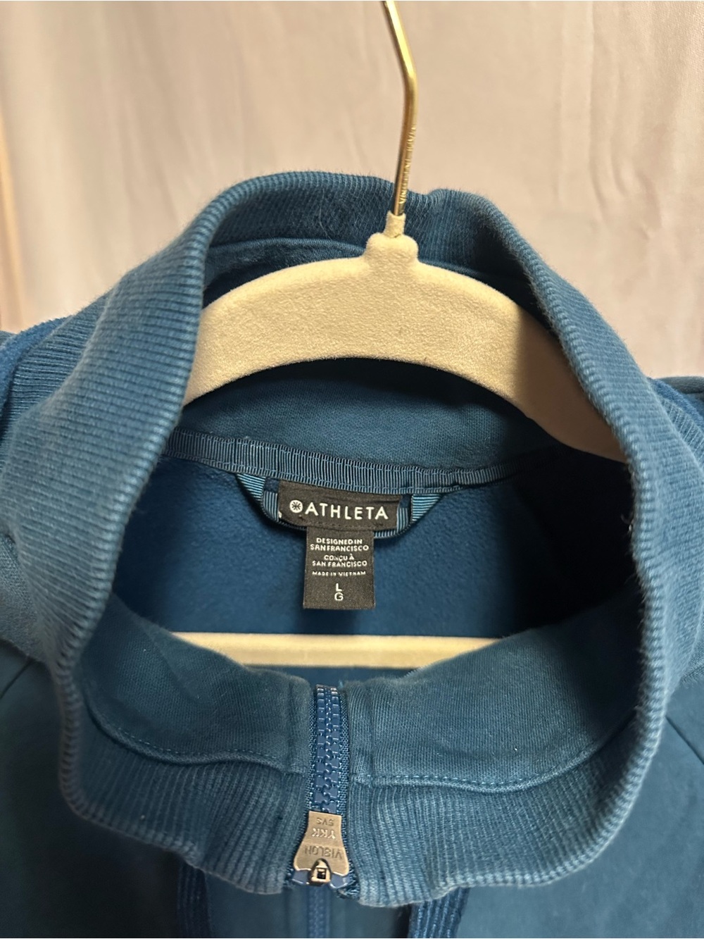 Athleta Blue Zip-Up Sweater
